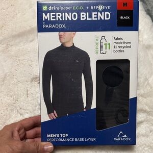 Paradox Black Merino Blend Men's Base Layer